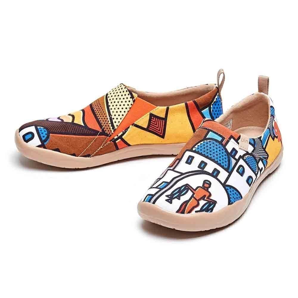 UIN Women's Slip On Casual Loafers Comfort Walking Shoes (Sunset in Santorini) - Picture 5 of 11
